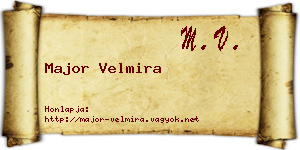 Major Velmira névjegykártya